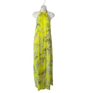 Malibu Yellow Floral Halter Dress